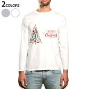ロング tシャツ メンズ 長袖 ホワイト グレー デザイン XS S M L XL 2XL Tシャツ ティーシャツ T shirt long sleeve 016416 クリスマス ツリー