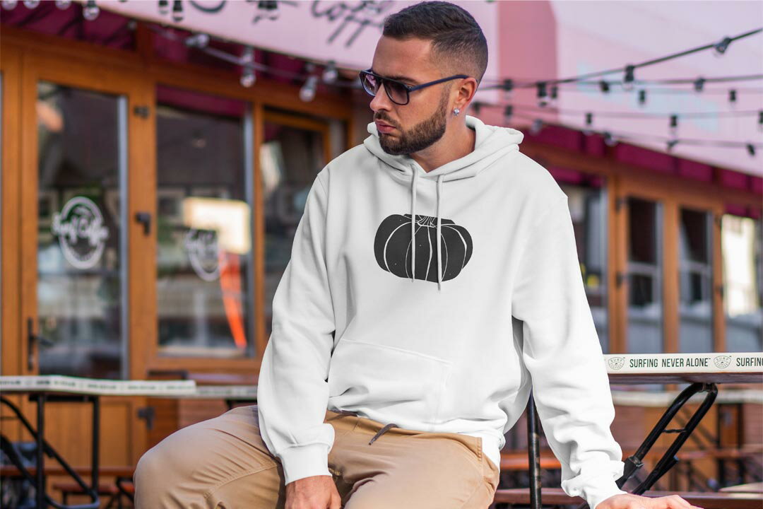 選べる14カラーパーカー メンズ レディース ユニセックス 長袖 ホワイト グレー ブラック デザイン S M L XL 2XL sweatshirt　trainer　白　黒　灰色　裏起毛　スウェット 015741 かぼちゃ　食べ物　野菜　モノクロ