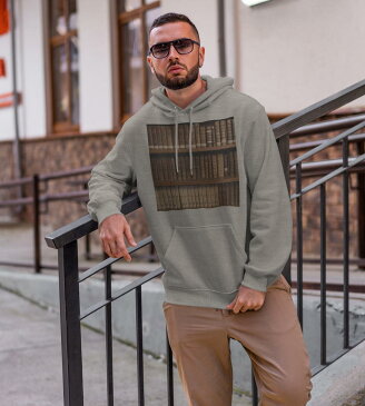パーカー 男女 メンズ レディース 長袖 ホワイト グレー ブラック デザイン 150 S M L XL 2XL parker hooded sweatshirt フーディ 白 黒 灰色 010025 本棚 レトロ 写真