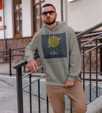 パーカー 男女 メンズ レディース 長袖 ホワイト グレー ブラック デザイン 150 S M L XL 2XL parker hooded sweatshirt フーディ 白 黒 灰色 015802 お月見 うさぎ 秋