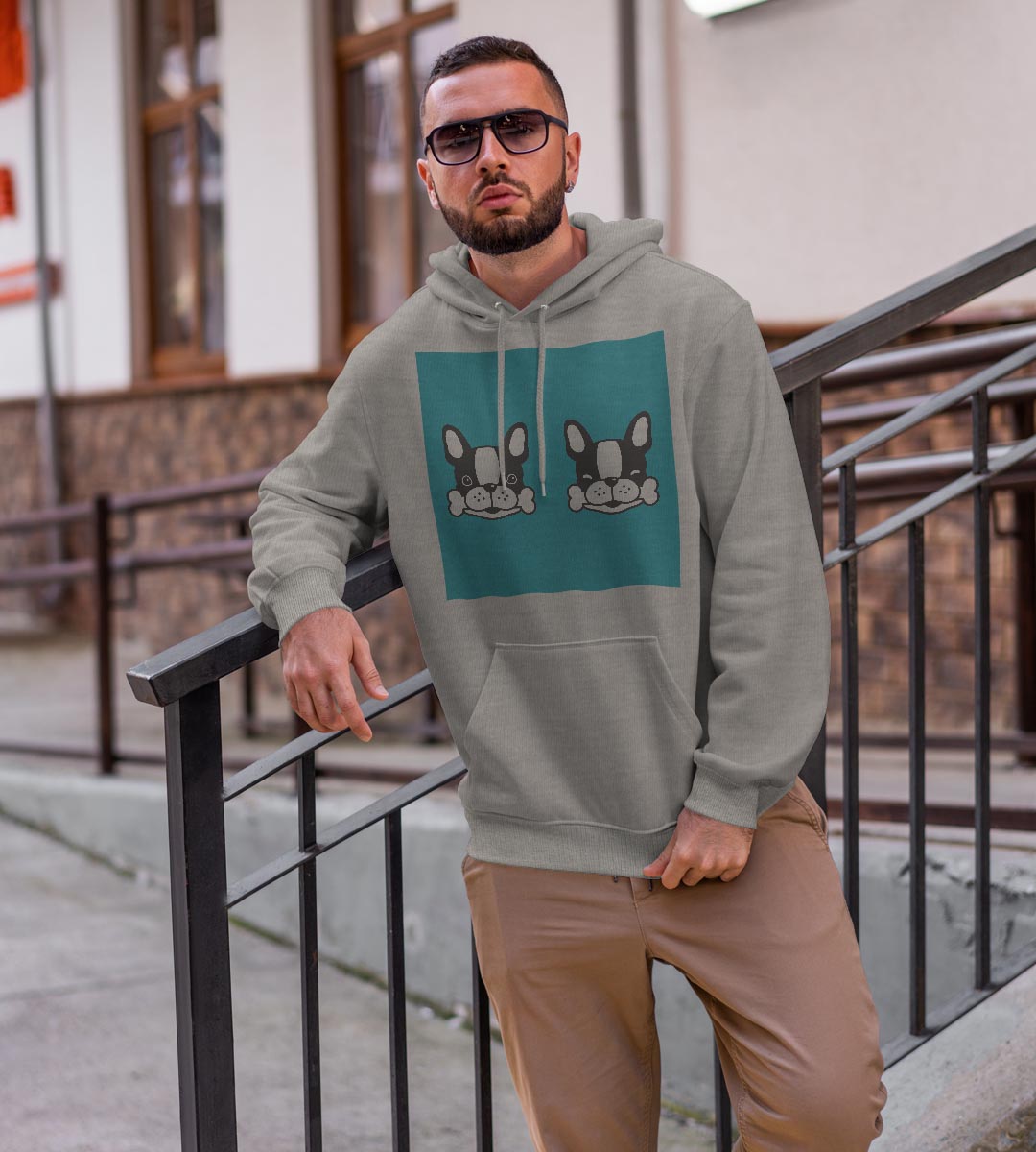 パーカー 男女 メンズ レディース 長袖 ホワイト グレー ブラック デザイン 150 S M L XL 2XL parker hooded sweatshirt フーディ 白　黒　灰色 016449 犬　イラスト　動物