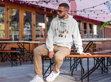 パーカー 男女 メンズ レディース 長袖 ホワイト グレー ブラック デザイン 150 S M L XL 2XL parker hooded sweatshirt フーディ 白 黒 灰色 014910 ROCK 音楽 ギター