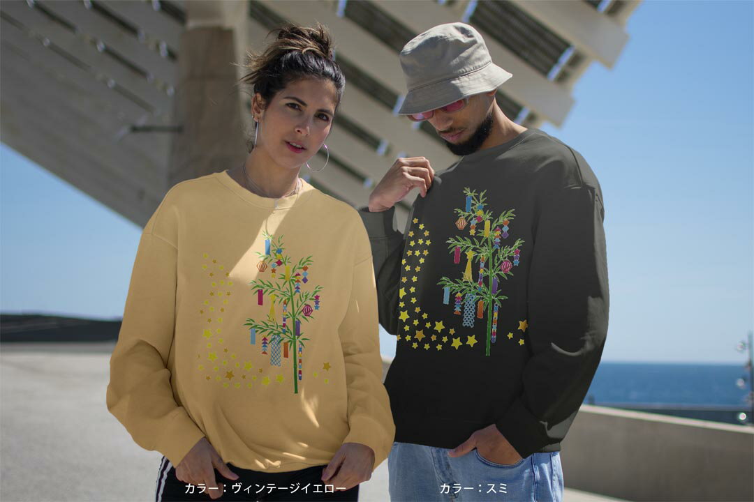 選べる16カラートレーナー メンズ レディース ユニセックス 長袖 デザイン S M L XL 2XL sweatshirt　trainer スウェット 013355 七夕　イベント　星