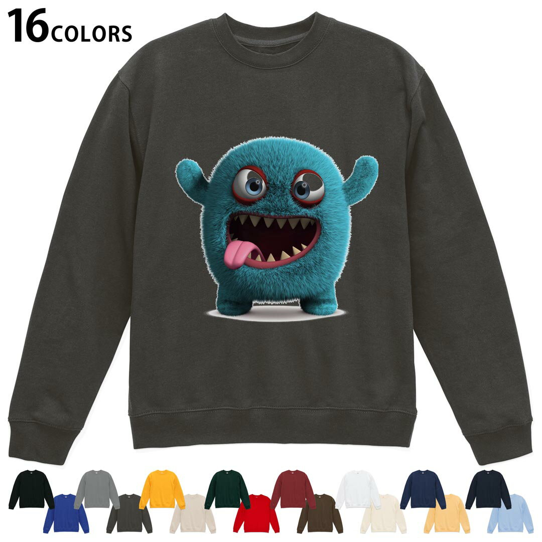 選べる16カラートレーナー メンズ レディース ユニセックス 長袖 デザイン S M L XL 2XL sweatshirt trainer スウェット 003431 モンスター キャラクター