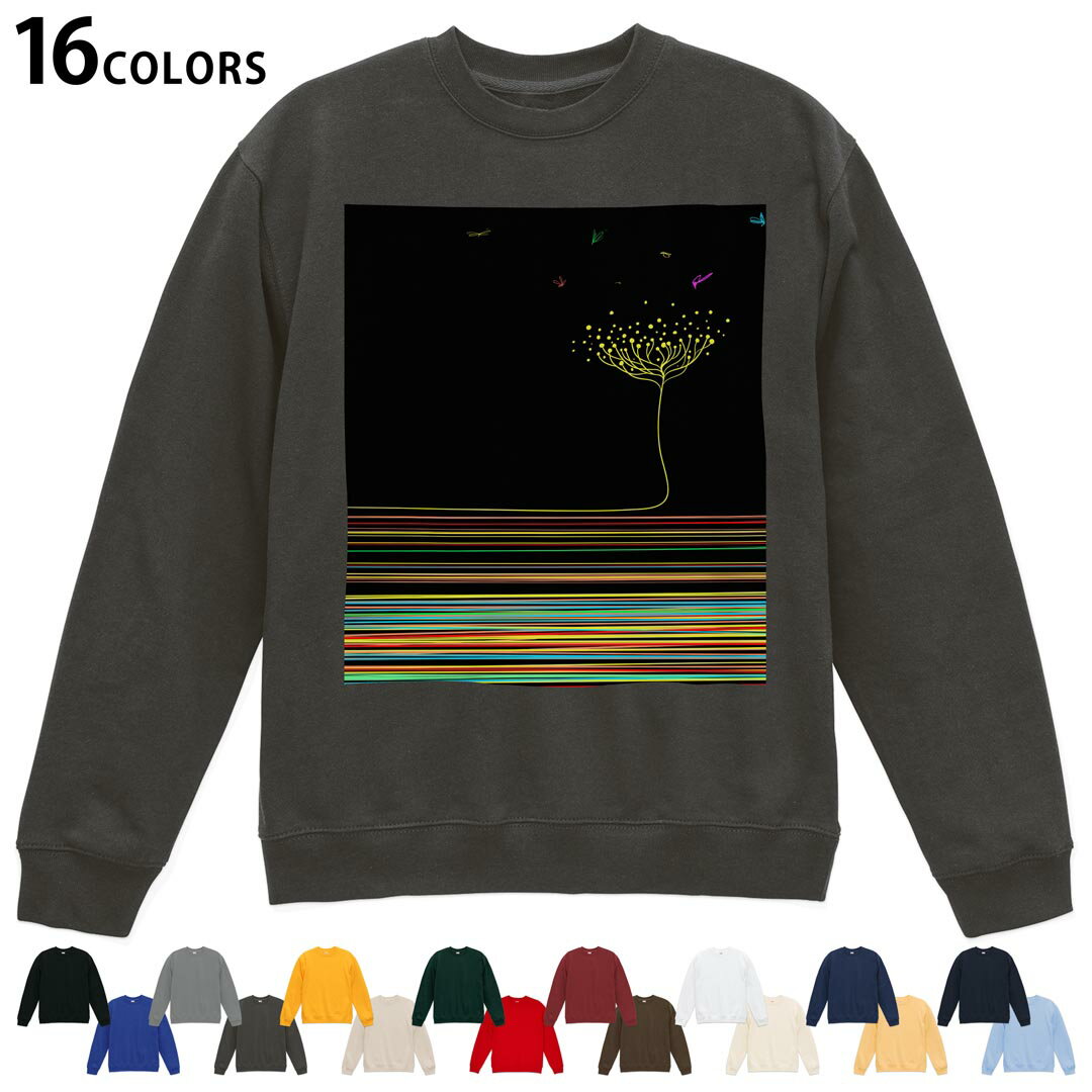 Collaboration - 選べる16カラートレーナー メンズ レディース ユニセックス 長袖 デザイン S M L XL 2XL sweatshirt　trainer スウェット 008740 黒　ブラック　花