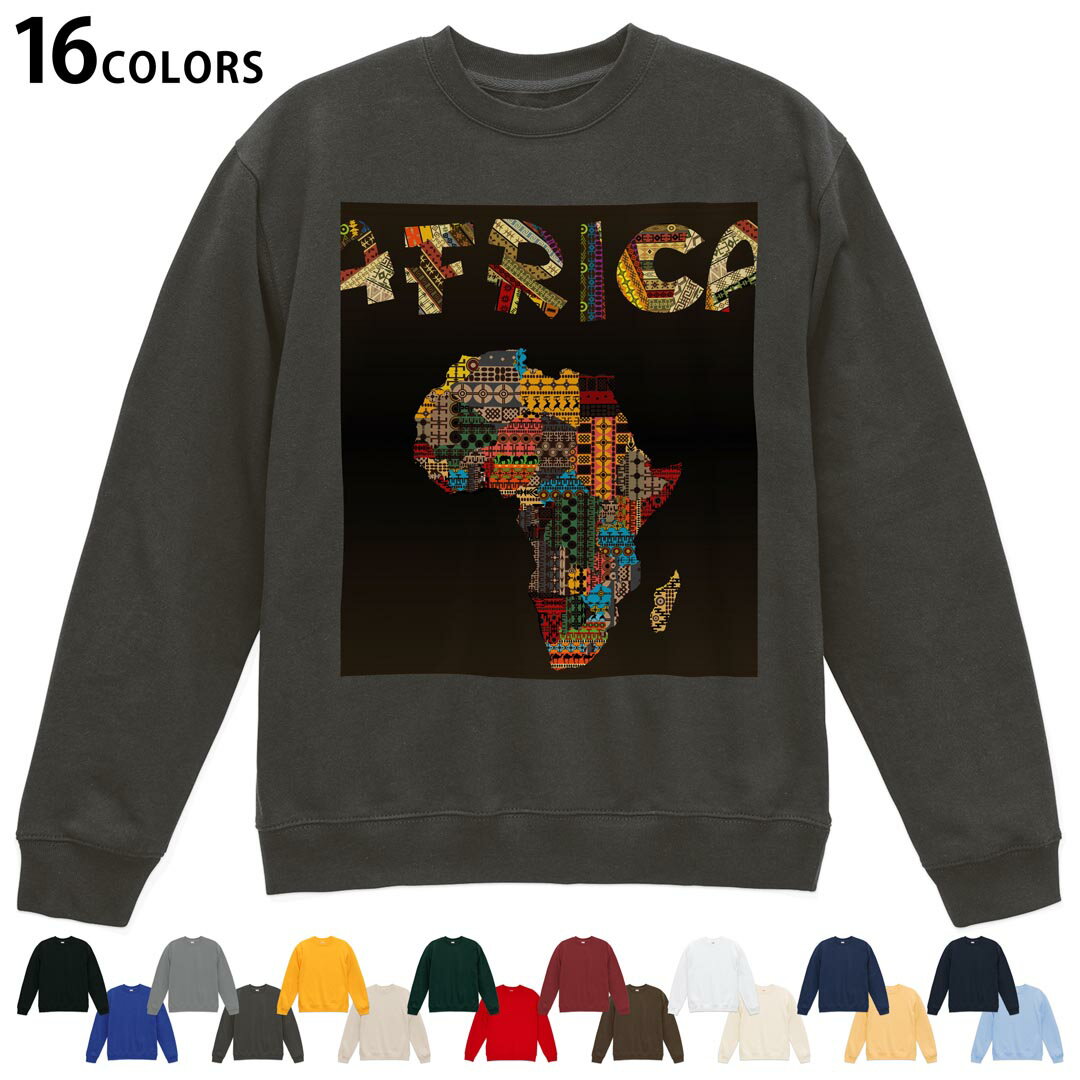 Other - 選べる16カラートレーナー メンズ レディース ユニセックス 長袖 デザイン S M L XL 2XL sweatshirt　trainer スウェット 010824 アフリカ　地形　カラフル