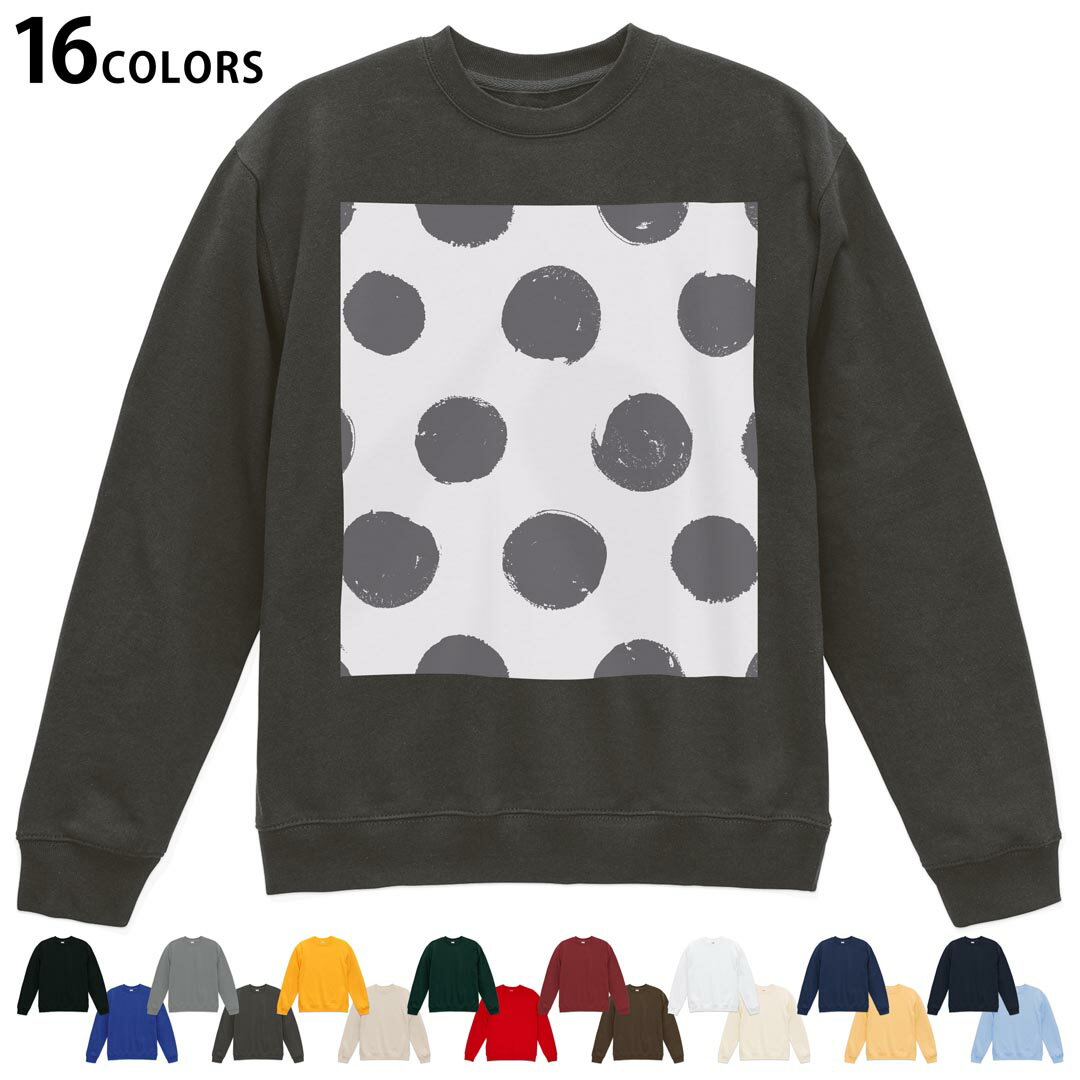 選べる16カラートレーナー メンズ レディース ユニセックス 長袖 デザイン S M L XL 2XL sweatshirt　trainer スウェット 012520 ドッ..