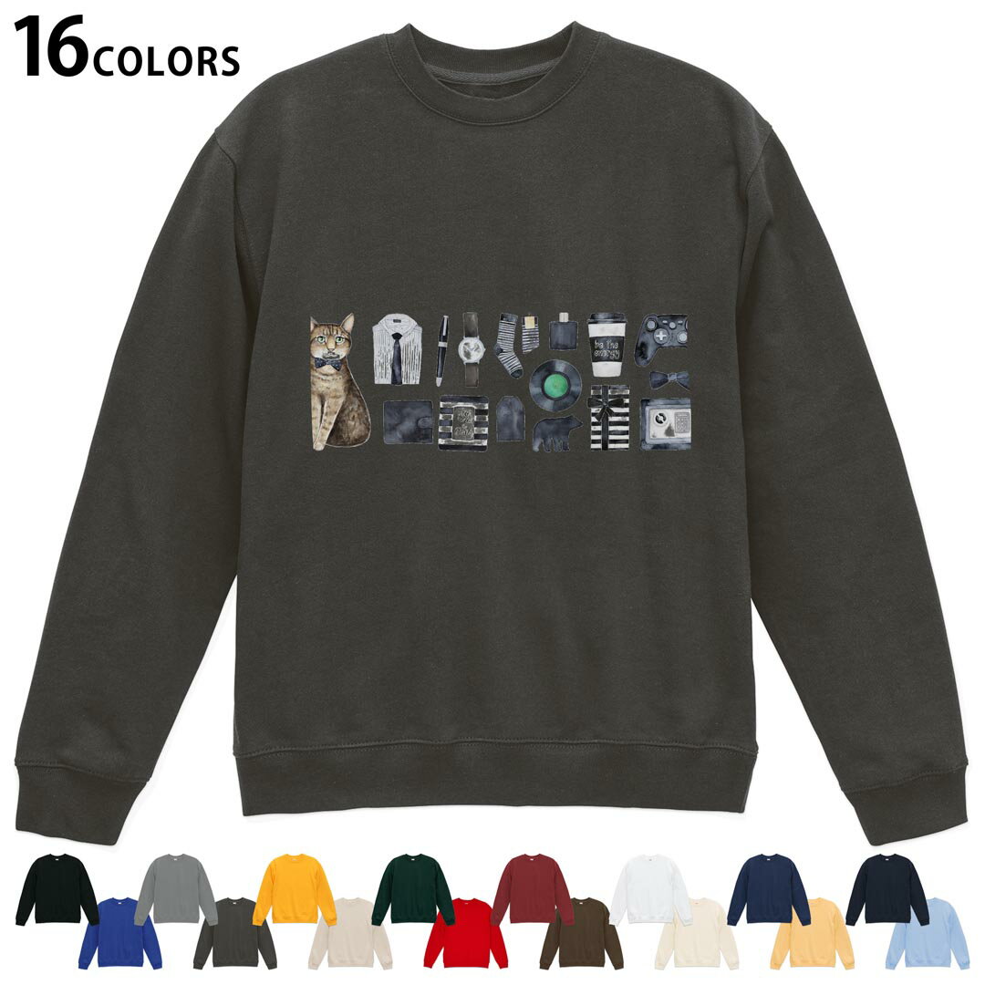 Other - 選べる16カラートレーナー メンズ レディース ユニセックス 長袖 デザイン S M L XL 2XL sweatshirt　trainer スウェット 015510 猫　モノクロ　ゲーム　絵　手書き