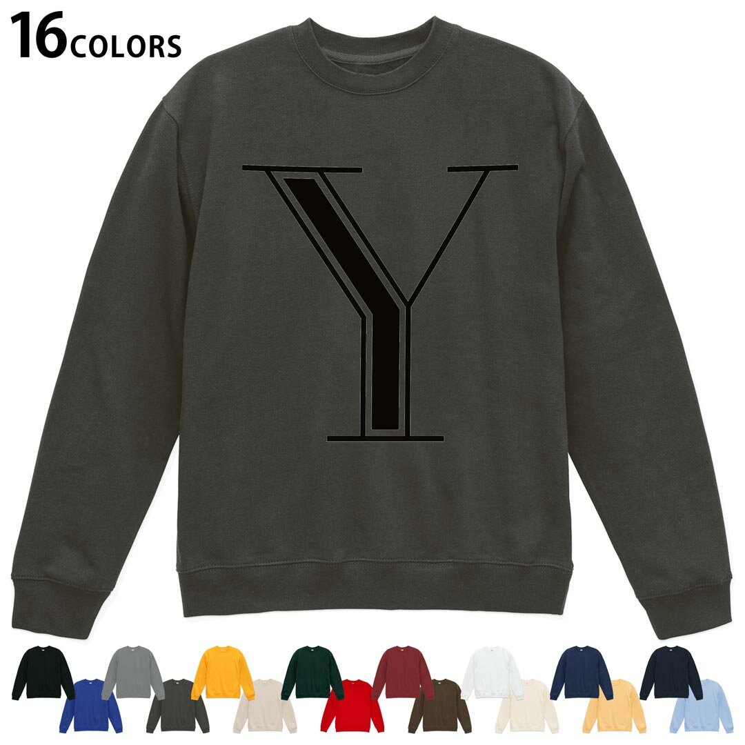 選べる16カラートレーナー メンズ レディース ユニセックス 長袖 デザイン S M L XL 2XL sweatshirt　trainer スウェット 019366 文字 y アルファベット