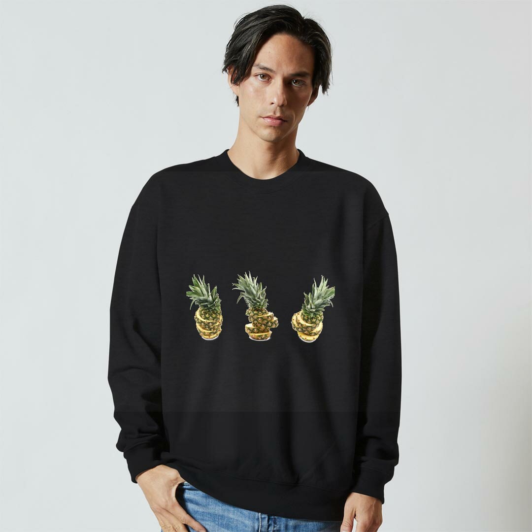 選べる16カラートレーナー メンズ レディース ユニセックス 長袖 デザイン S M L XL 2XL sweatshirt　trainer スウェット 013781 トロピカル　パイナップル 2