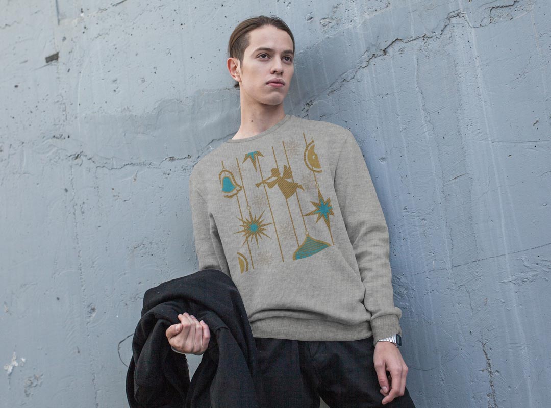 トレーナー メンズ 長袖 ホワイト グレー ブラック デザイン XS S M L XL 2XL sweatshirt　trainer　白　黒　灰色　裏起毛　スウェット 004161 イラスト　キャラクター　雪