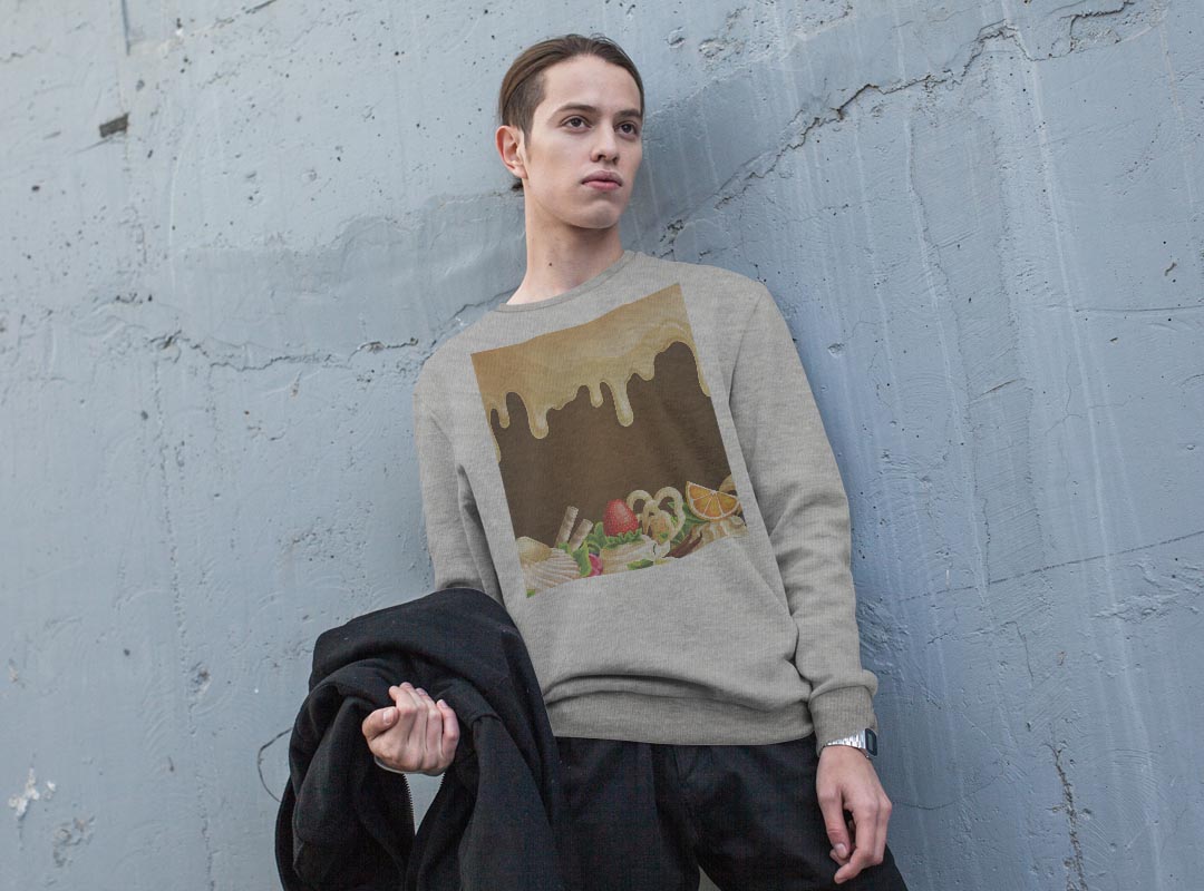 トレーナー メンズ 長袖 ホワイト グレー ブラック デザイン XS S M L XL 2XL sweatshirt　trainer　白　黒　灰色　スウェット 008319 イラスト　お菓子　スイーツ　ハート