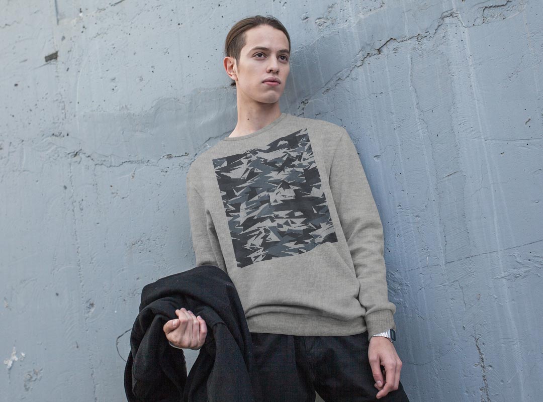 トレーナー メンズ 長袖 ホワイト グレー ブラック デザイン S M L XL 2XL sweatshirt　trainer　白　黒　灰色　スウェット 011507 迷彩　模様　カモフラ