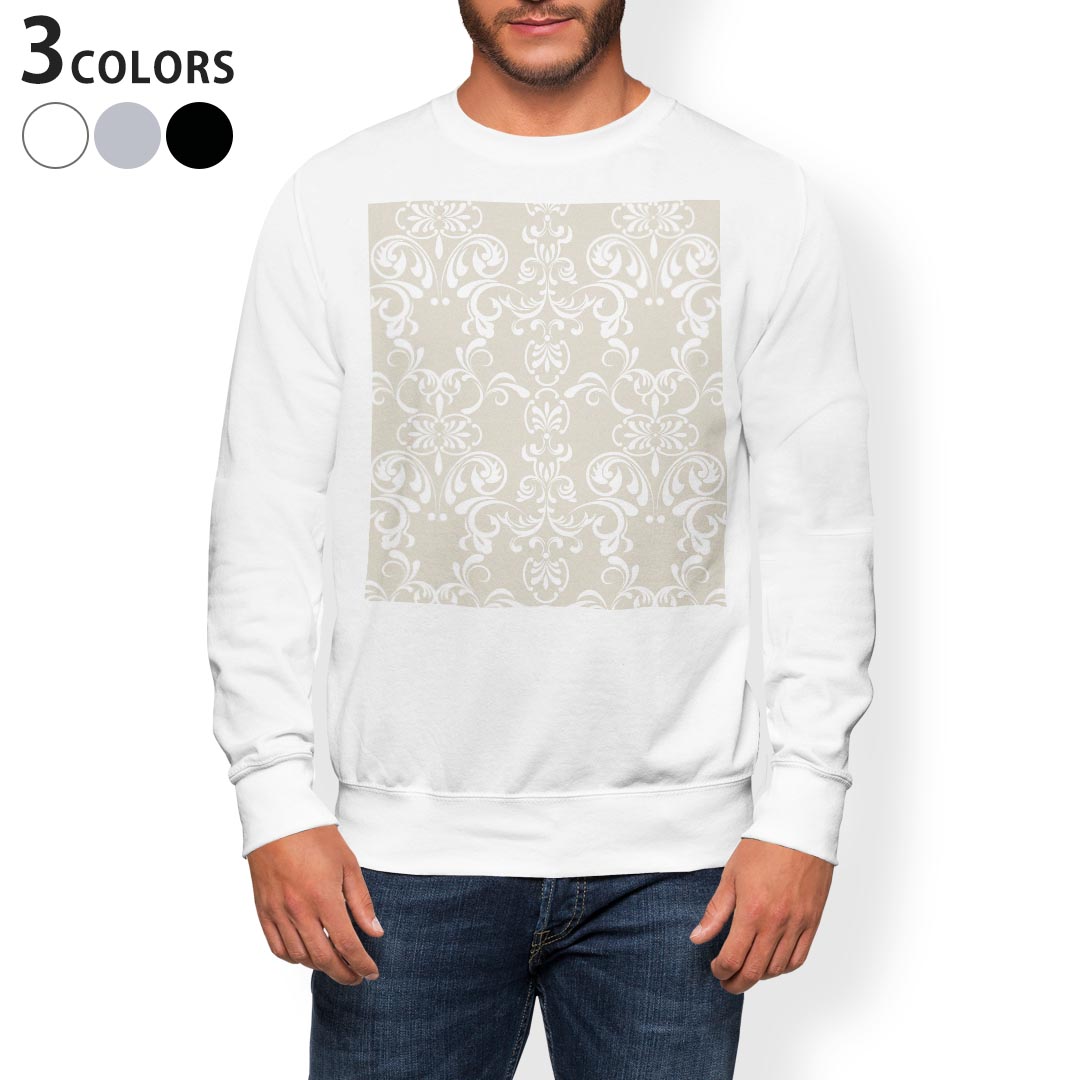 トレーナー メンズ 長袖 ホワイト グレー ブラック デザイン XS S M L XL 2XL sweatshirt trainer 白 黒 灰色 スウェット 000121 壁紙 茶色 お花