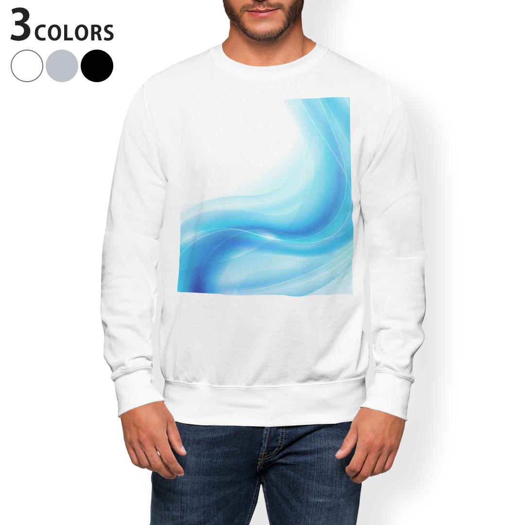 トレーナー メンズ 長袖 ホワイト グレー ブラック デザイン XS S M L XL 2XL sweatshirt　trainer　白　黒　灰色　スウェット 000207 青　模様　シンプル