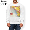 トレーナー メンズ 長袖 ホワイト グレー ブラック デザイン S M L XL 2XL sweatshirt trainer 白 黒 灰色 スウェット 001280 紅葉 秋