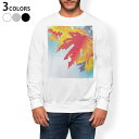 トレーナー メンズ 長袖 ホワイト グレー ブラック デザイン S M L XL 2XL sweatshirt trainer 白 黒 灰色 スウェット 001282 紅葉 秋