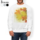 トレーナー メンズ 長袖 ホワイト グレー ブラック デザイン S M L XL 2XL sweatshirt trainer 白 黒 灰色 スウェット 001288 紅葉 秋