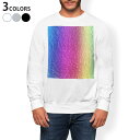 トレーナー メンズ 長袖 ホワイト グレー ブラック デザイン XS S M L XL 2XL sweatshirt trainer 白 黒 灰色 スウェット 001564 虹色 カラフル(4)