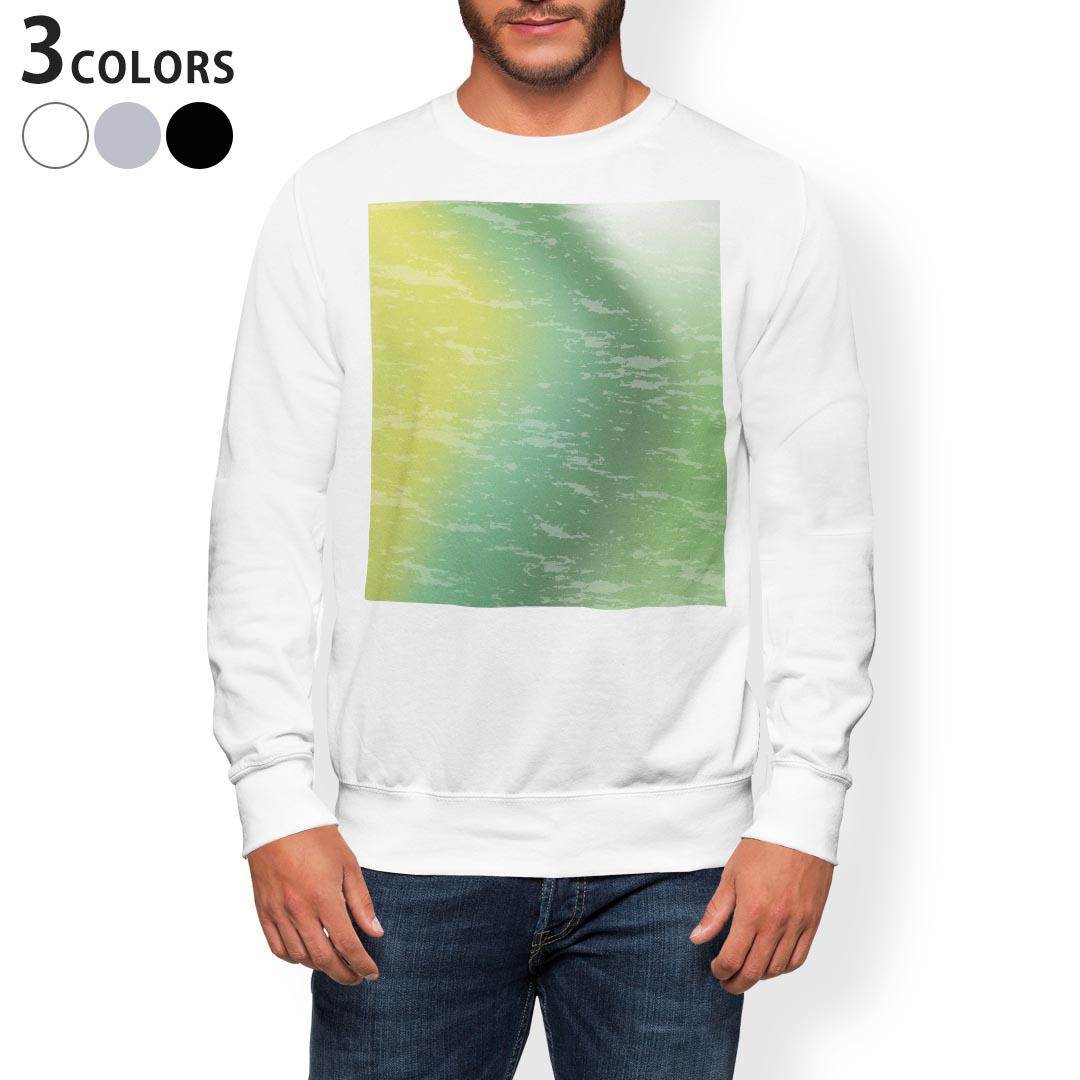 トレーナー メンズ 長袖 ホワイト グレー ブラック デザイン XS S M L XL 2XL sweatshirt　trainer　白　黒　灰色　スウェット 001794 シンプル　緑