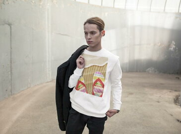 トレーナー メンズ 長袖 ホワイト グレー ブラック デザイン XS S M L XL 2XL sweatshirt trainer 白 黒 灰色 裏起毛 スウェット 001367 砂浜 貝 海