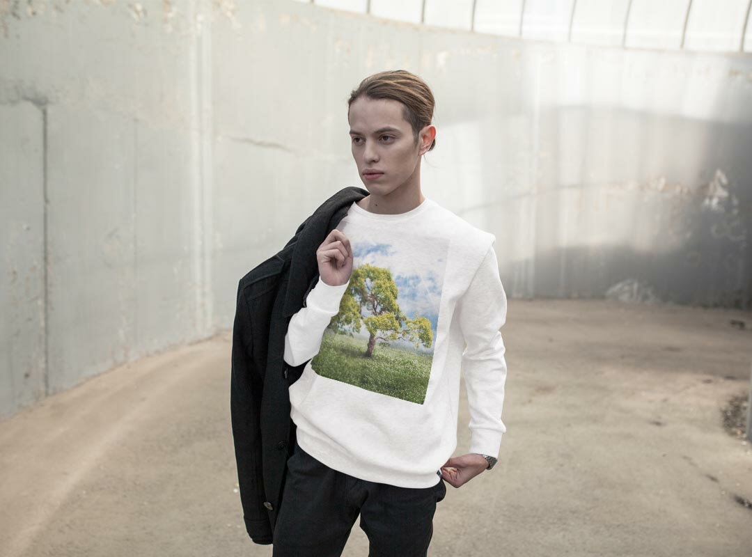 トレーナー メンズ 長袖 ホワイト グレー ブラック デザイン S M L XL 2XL sweatshirt　trainer　白　黒　灰色　スウェット 004647 木　空　写真