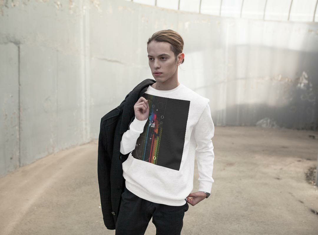 トレーナー メンズ 長袖 ホワイト グレー ブラック デザイン XS S M L XL 2XL sweatshirt　trainer　白　黒　灰色　スウェット 006275 カラフル　模様