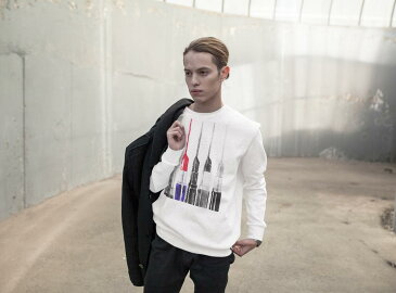 トレーナー メンズ 長袖 ホワイト グレー ブラック デザイン XS S M L XL 2XL sweatshirt　trainer　白　黒　灰色　裏起毛　スウェット 010913 メイク　口紅　化粧