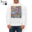 トレーナー メンズ 長袖 ホワイト グレー ブラック デザイン XS S M L XL 2XL sweatshirt trainer 白 黒 灰色 スウェット 002490 動物 イラスト カラフル(4)