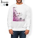 トレーナー メンズ 長袖 ホワイト グレー ブラック デザイン XS S M L XL 2XL sweatshirt trainer 白 黒 灰色 スウェット 002610 花 桜 ピンク