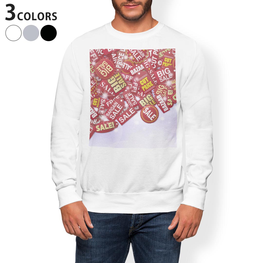 トレーナー メンズ 長袖 ホワイト グレー ブラック デザイン XS S M L XL 2XL sweatshirt　trainer　白　黒　灰色　スウェット 002753 英語　文字　買い物