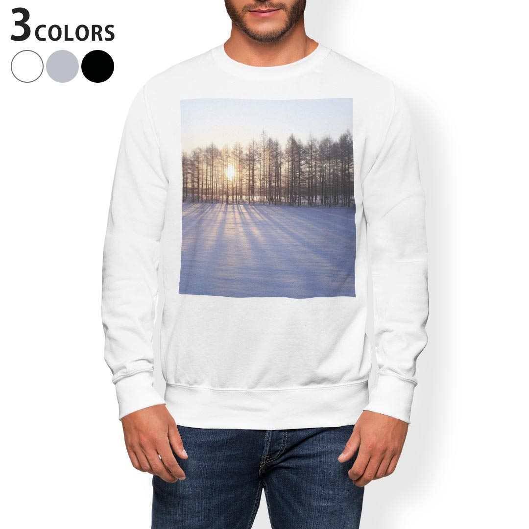トレーナー メンズ 長袖 ホワイト グレー ブラック デザイン XS S M L XL 2XL sweatshirt　trainer　白　黒　灰色　スウェット 003272 写真　景色　風景