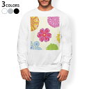 トレーナー メンズ 長袖 ホワイト グレー ブラック デザイン XS S M L XL 2XL sweatshirt trainer 白 黒 灰色 スウェット 003863 花 フラワー カラフル(4)