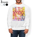トレーナー メンズ 長袖 ホワイト グレー ブラック デザイン S M L XL 2XL sweatshirt trainer 白 黒 灰色 スウェット 004720 花 色彩 カラフル
