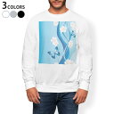 トレーナー メンズ 長袖 ホワイト グレー ブラック デザイン XS S M L XL 2XL sweatshirt trainer 白 黒 灰色 スウェット 004982 蝶 桜 青