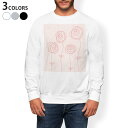 トレーナー メンズ 長袖 ホワイト グレー ブラック デザイン XS S M L XL 2XL sweatshirt trainer 白 黒 灰色 スウェット 005058 花 ピンク イラスト(4)