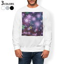 トレーナー メンズ 長袖 ホワイト グレー ブラック デザイン XS S M L XL 2XL sweatshirt trainer 白 黒 灰色 スウェット 005374 カラフル 桜 花
