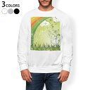 トレーナー メンズ 長袖 ホワイト グレー ブラック デザイン S M L XL 2XL sweatshirt trainer 白 黒 灰色 スウェット 005563 クローバー 緑 グリーン