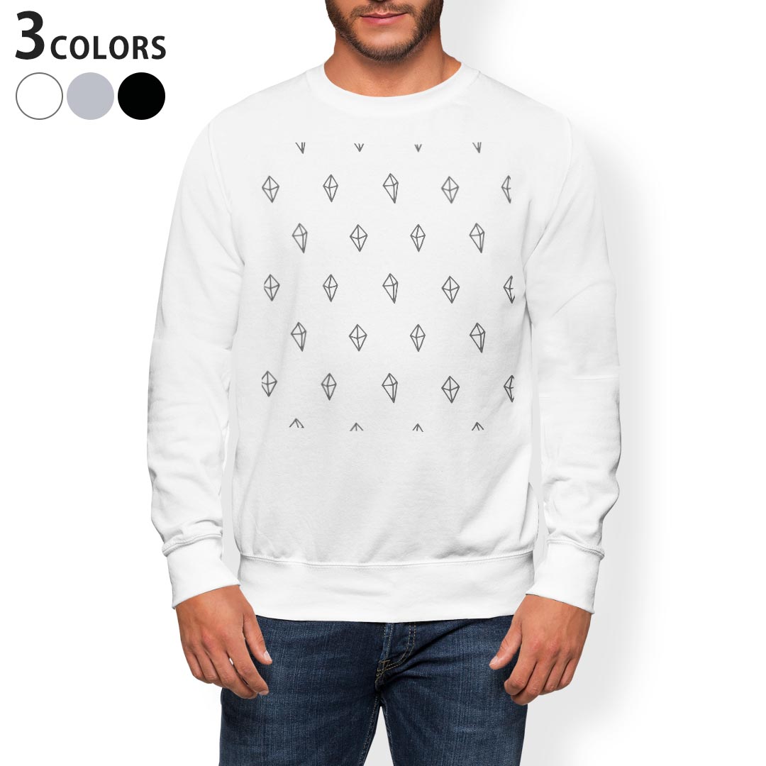 トレーナー メンズ 長袖 ホワイト グレー ブラック デザイン S M L XL 2XL sweatshirt trainer 白 黒 灰色 スウェット 050378