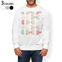 トレーナー メンズ 長袖 ホワイト グレー ブラック デザイン XS S M L XL 2XL sweatshirt trainer 白 黒 灰色 スウェット 006531 リボン 模様(4)