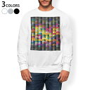トレーナー メンズ 長袖 ホワイト グレー ブラック デザイン S M L XL 2XL sweatshirt trainer 白 黒 灰色 スウェット 008191 カラフル レインボー 模様