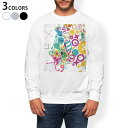 トレーナー メンズ 長袖 ホワイト グレー ブラック デザイン S M L XL 2XL sweatshirt trainer 白 黒 灰色 スウェット 008196 カラフル レインボー ハート