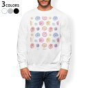 トレーナー メンズ 長袖 ホワイト グレー ブラック デザイン S M L XL 2XL sweatshirt trainer 白 黒 灰色 スウェット 008221 花 フラワー カラフル 水彩 模様