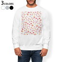 トレーナー メンズ 長袖 ホワイト グレー ブラック デザイン S M L XL 2XL sweatshirt trainer 白 黒 灰色 スウェット 008222 花 フラワー 赤 レッド 模様 水彩