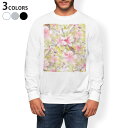 トレーナー メンズ 長袖 ホワイト グレー ブラック デザイン S M L XL 2XL sweatshirt trainer 白 黒 灰色 スウェット 008883 イラスト 花 フラワー 水彩