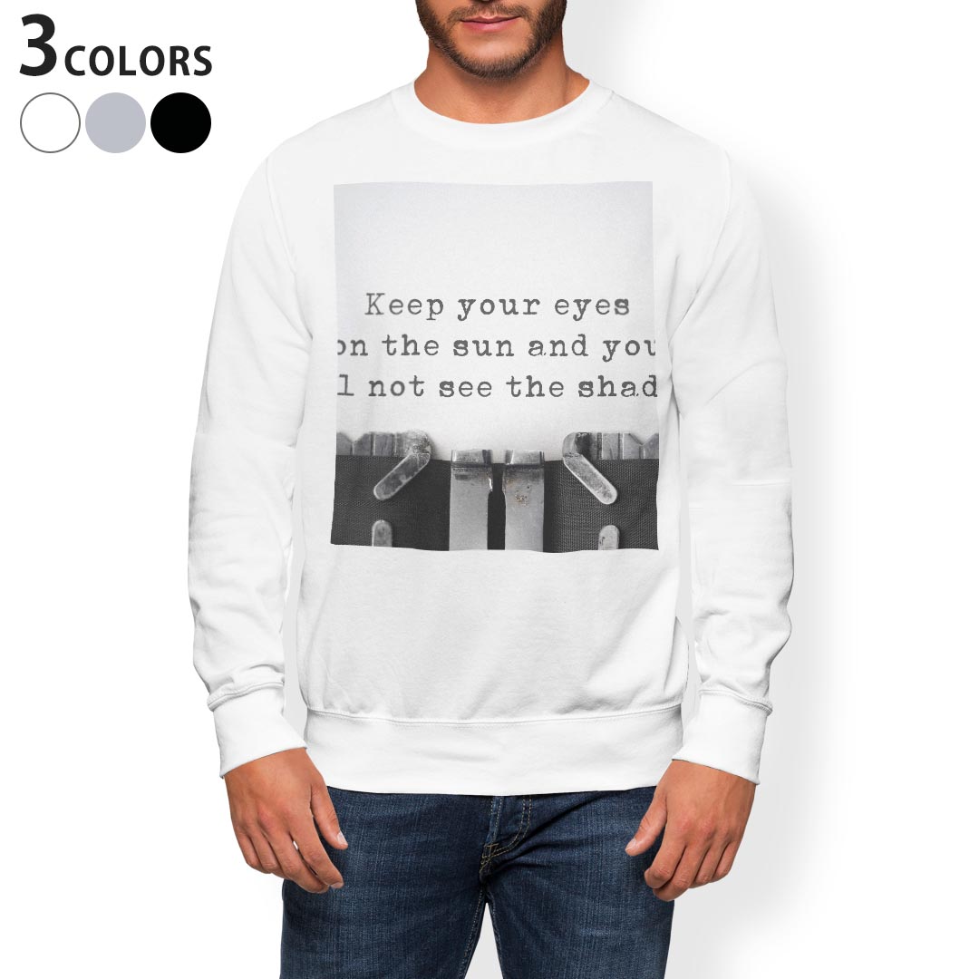 トレーナー メンズ 長袖 ホワイト グレー ブラック デザイン XS S M L XL 2XL sweatshirt　trainer　白　黒　灰色　スウェット 009528 英語　文字　白　黒