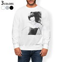 トレーナー メンズ 長袖 ホワイト グレー ブラック デザイン S M L XL 2XL sweatshirt trainer 白 黒 灰色 スウェット 009915 人物 水彩 おしゃれ