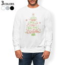 トレーナー メンズ 長袖 ホワイト グレー ブラック デザイン S M L XL 2XL sweatshirt trainer 白 黒 灰色 スウェット 009941 クリスマス ツリー 赤 緑