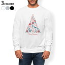 トレーナー メンズ 長袖 ホワイト グレー ブラック デザイン S M L XL 2XL sweatshirt trainer 白 黒 灰色 スウェット 010018 クリスマス ツリー 英語