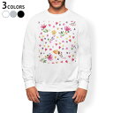 トレーナー メンズ 長袖 ホワイト グレー ブラック デザイン S M L XL 2XL sweatshirt trainer 白 黒 灰色 スウェット 010646 色彩 フラワー ハート
